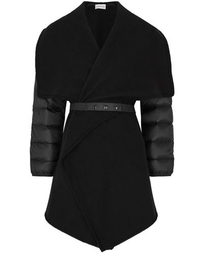Moncler Wool-blend And Quilted Shell Cape - Black