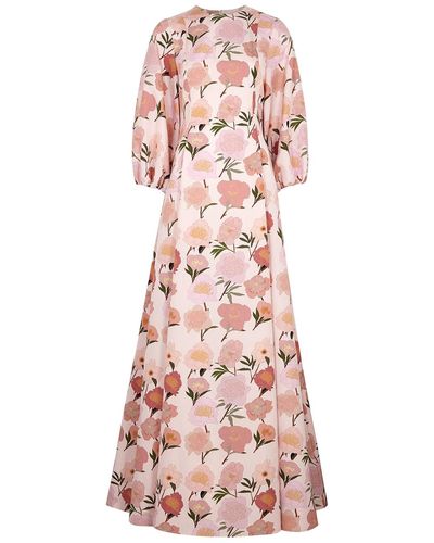 BERNADETTE Maddie Floral-Print Taffeta Maxi Dress - Pink