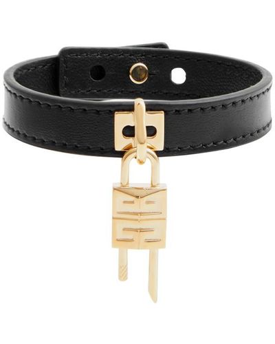Givenchy 4g Lock Leather Bracelet - Black