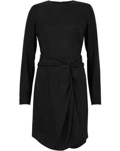 GAUGE81 Izu Twisted Silk-satin Mini Dress - Black