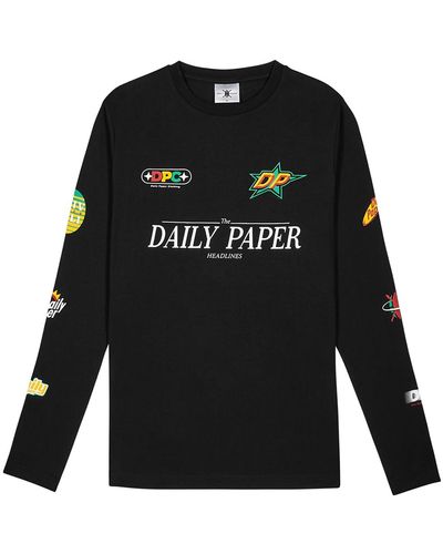 Daily Paper Geff Black Printed Cotton Top