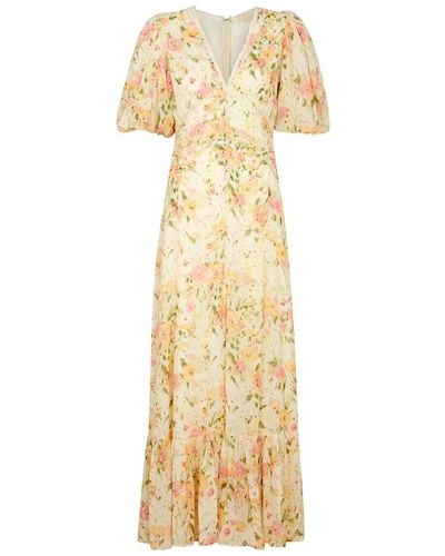 byTiMo Floral-print Georgette Maxi Dress - Metallic
