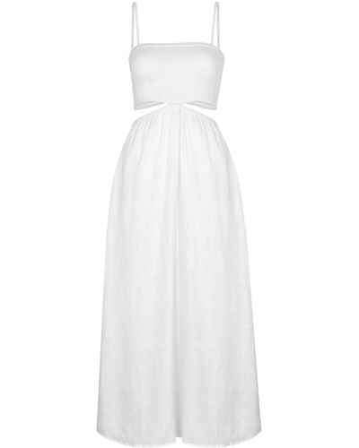 Faithfull The Brand Tayari Cut-out Linen Midi Dress - White