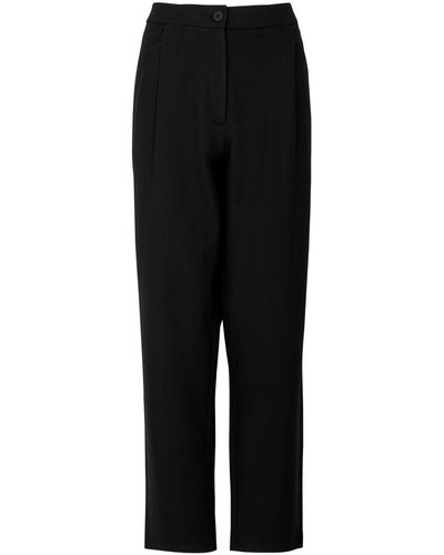 Eileen Fisher Tapered-leg Wool Trousers - Black