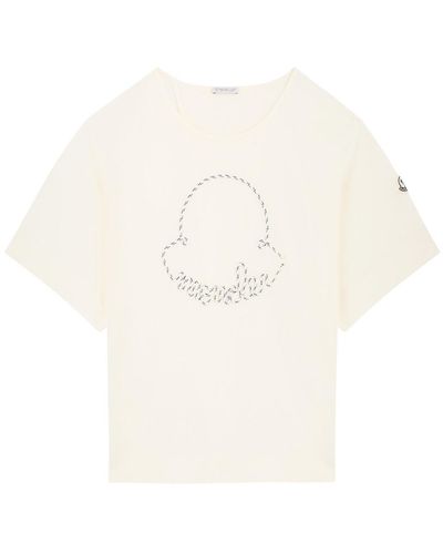 Moncler Rope Logo-Appliquéd Cotton T-Shirt - White