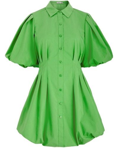 Jonathan Simkhai Cleo Cotton-Blend Poplin Mini Shirt Dress - Green