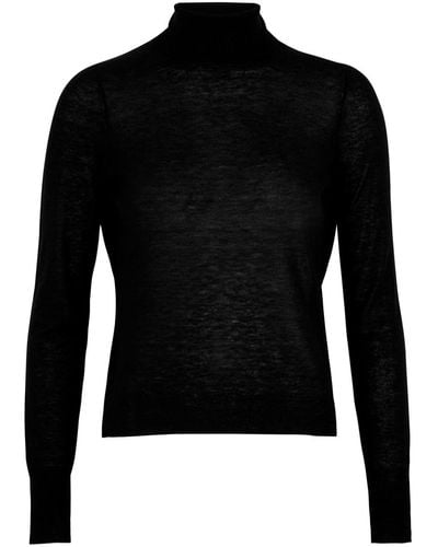 FRAME Roll-neck Wool And Silk-blend Sweater - Black