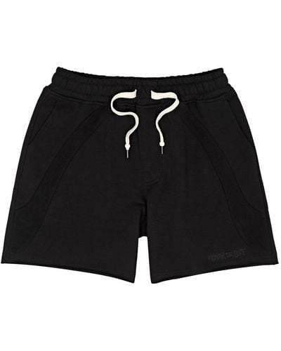 Honor The Gift Logo Panelled Cotton Shorts - Black
