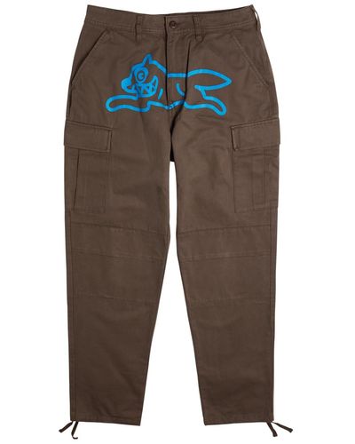 ICECREAM Running Dog Printed Cotton Cargo Pants - Brown