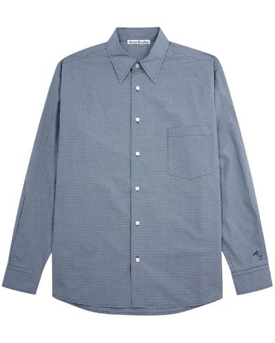 Acne Studios Sandrok Checked Cotton Shirt - Blue