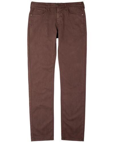 PAIGE Federal Slim Straight-leg Jeans - Brown