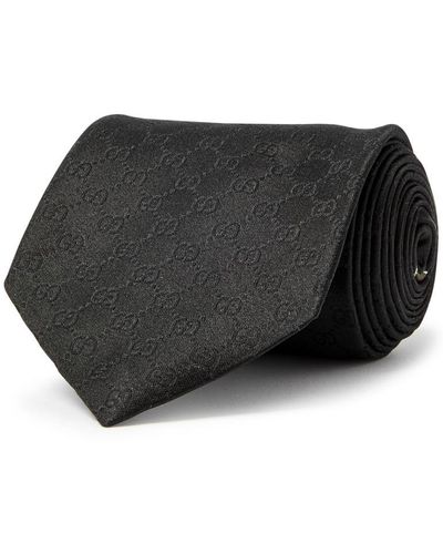 Gucci gg-jacquard Silk Tie - Black