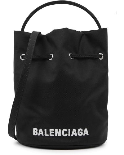 Balenciaga Wheel Xs Nylon Bucket Bag - Black