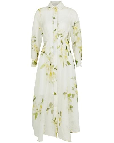 Zimmermann Harmony Floral-Print Organza Midi Dress - White