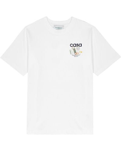 Casablancabrand Équipement Sportif Printed Cotton T-Shirt - White