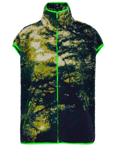 Conner Ives Printed Fleece Gilet - Green