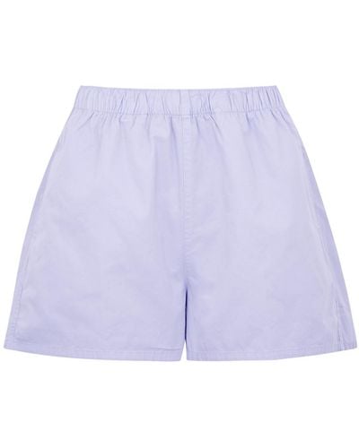 COLORFUL STANDARD Cotton-Twill Shorts - Purple