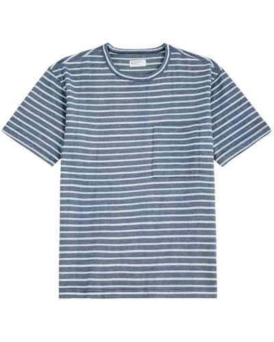 Universal Works Striped Cotton T-Shirt - Blue