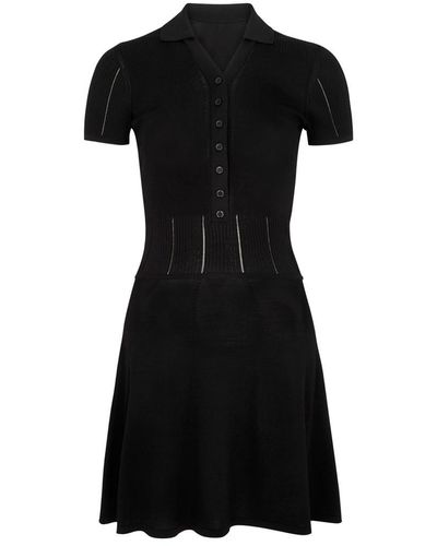Jacquemus La Mini Robe Yauco Knitted Polo Mini Dress - Black