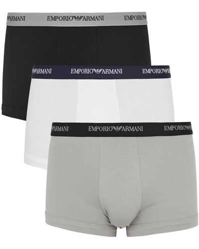 Emporio Armani Stretch-cotton Boxer Briefs - Grey