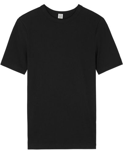 Totême Ribbed Stretch-Cotton T-Shirt - Black
