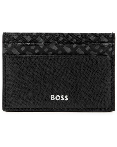 BOSS Zair Leather Card Holder - Black