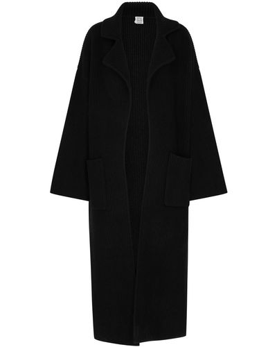 Totême Totême Ribbed Wool-blend Coat - Black