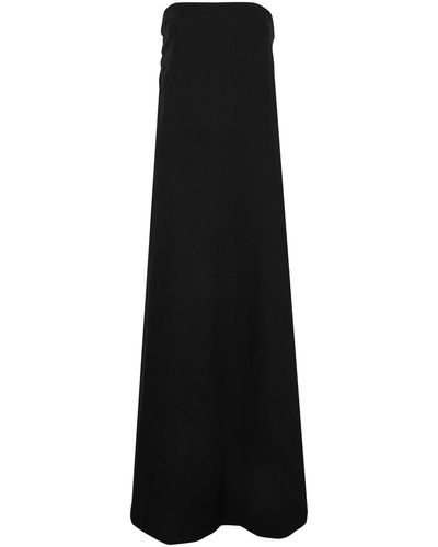 AEXAE Strapless Woven Maxi Dress - Black