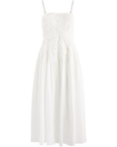 Jonathan Simkhai Veronica Floral-Appliquéd Cotton Midi Dress - White