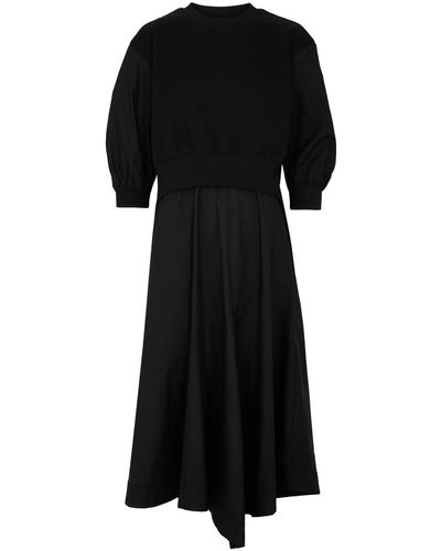 3.1 Phillip Lim Paneled Cotton Poplin Midi Dress - Black