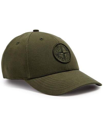 Stone Island Logo-embroidered Cotton Cap - Green