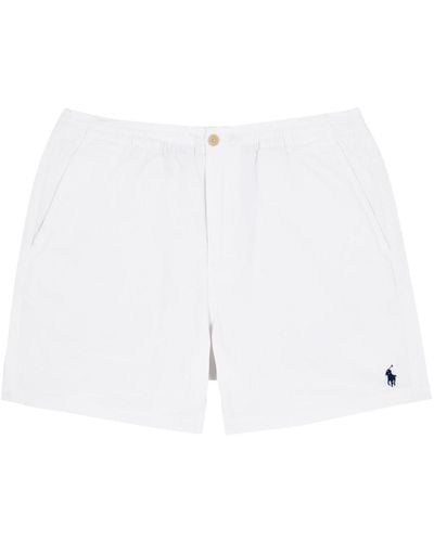 Polo Ralph Lauren Logo-Embroidered Stretch-Cotton Shorts - White
