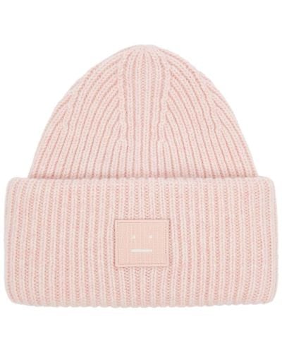 Acne Studios Pansy Ribbed Wool Beanie - Pink