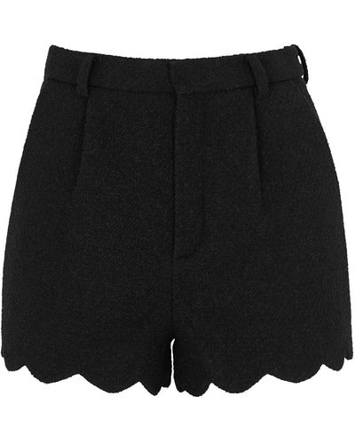Saint Laurent Wool-blend Bouclé Shorts - Black