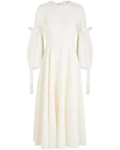 ROKSANDA Calmina Bow-Embellished Midi Dress - White