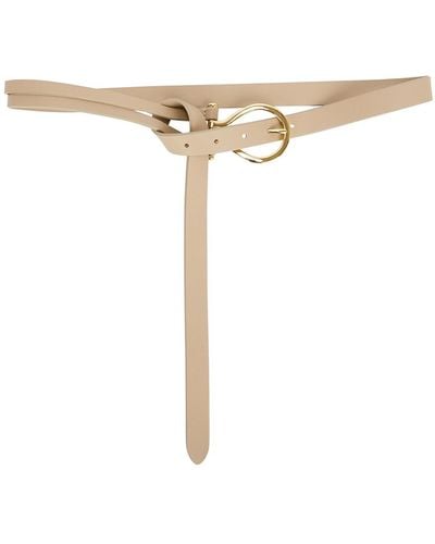 Anderson's Taupe Leather Belt - White