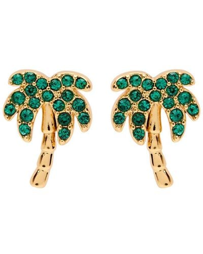 Kate Spade Away We Go Crystal-Embellished Stud Earrings - Green