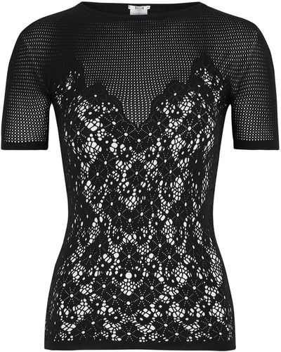 Wolford Flower Lace Stretch-knit Top - Black