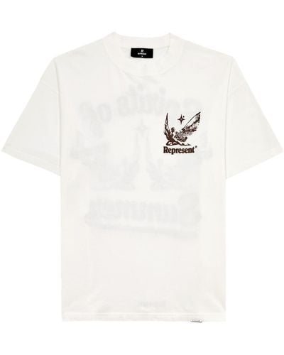 Represent Spirits Of Summer Printed Cotton T-Shirt - White