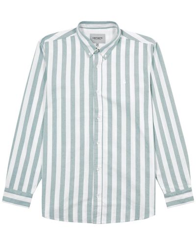 Carhartt Dillon Striped Cotton Oxford Shirt - White