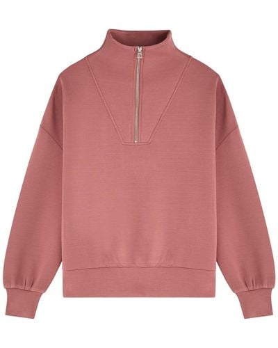 Varley Hawley Half-Zip Stretch-Jersey Sweatshirt - Pink