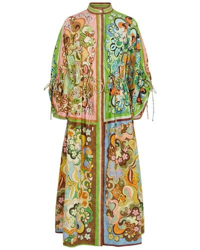 ALÉMAIS Dreamer Printed Cotton Midi Dress - Multicolor