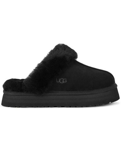 UGG Disquette Shearling-lined Suede Slippers - Black