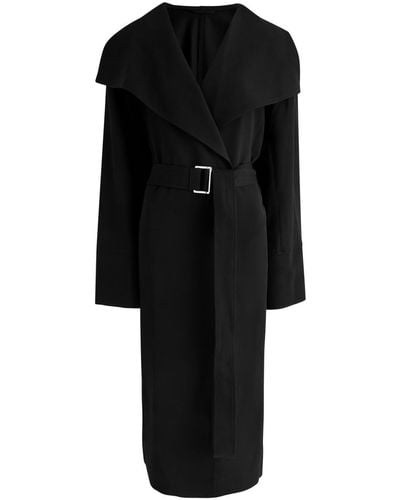 Totême Belted Twill Coat - Black