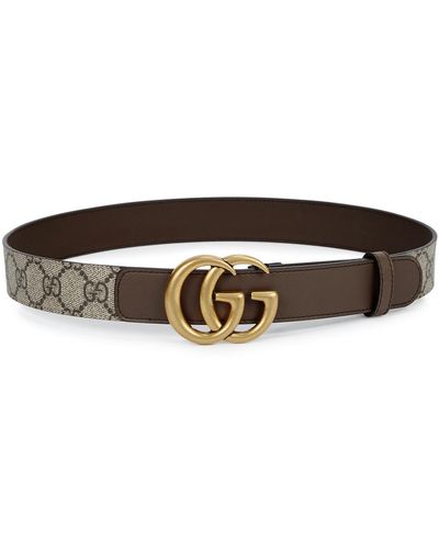 Gucci gg Supreme Monogrammed Belt - Brown