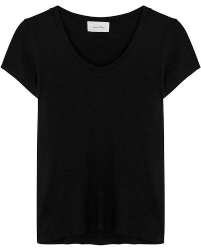 American Vintage Jacksonville Slubbed Cotton-Blend T-Shirt - Black