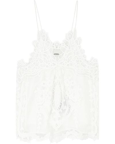 Isabel Marant Victoria Lace-Trimmed Tank - White