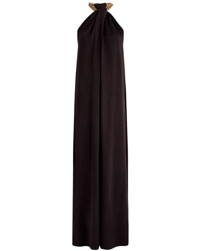 Stella McCartney Chain-Embellished Satin Gown - Black