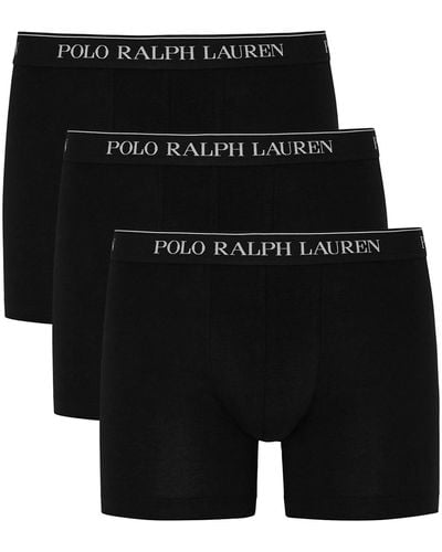 Polo Ralph Lauren Stretch-Cotton Boxer Briefs - Black