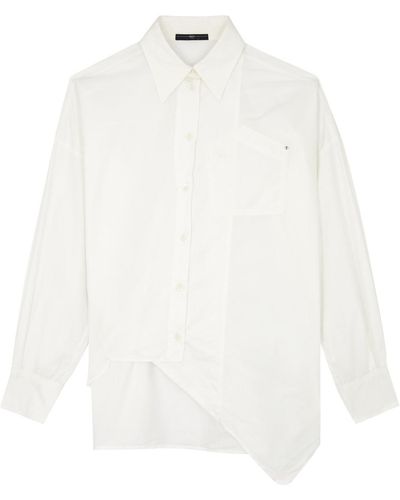 High Interpret Asymmetric Cotton-poplin Shirt - White
